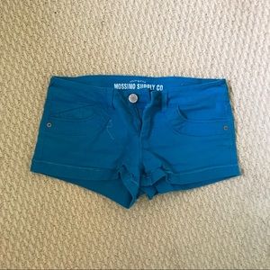 Bright Teal Blue Low Rise Shorts